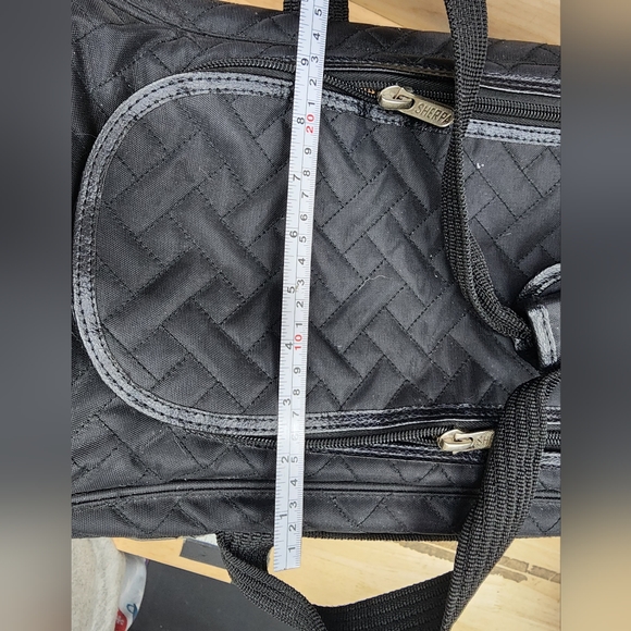 Sherpa deluxe medium airline approved pet carrier black herringbone EUC - Picture 14 of 15